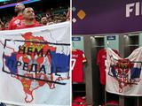 Скандал на ЧМ-2022. Сборная Сербии вывесила в раздевалке флаг с Косовым в составе страны (ФОТО)