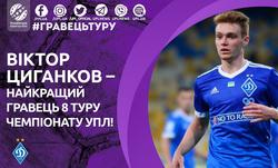 Премьер-лига назвала Виктора Цыганкова лучшим игроком 8 тура